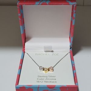 Rachel Zoe brand new Cubic Zirconia Love Charm Chain 16"+2” Necklace